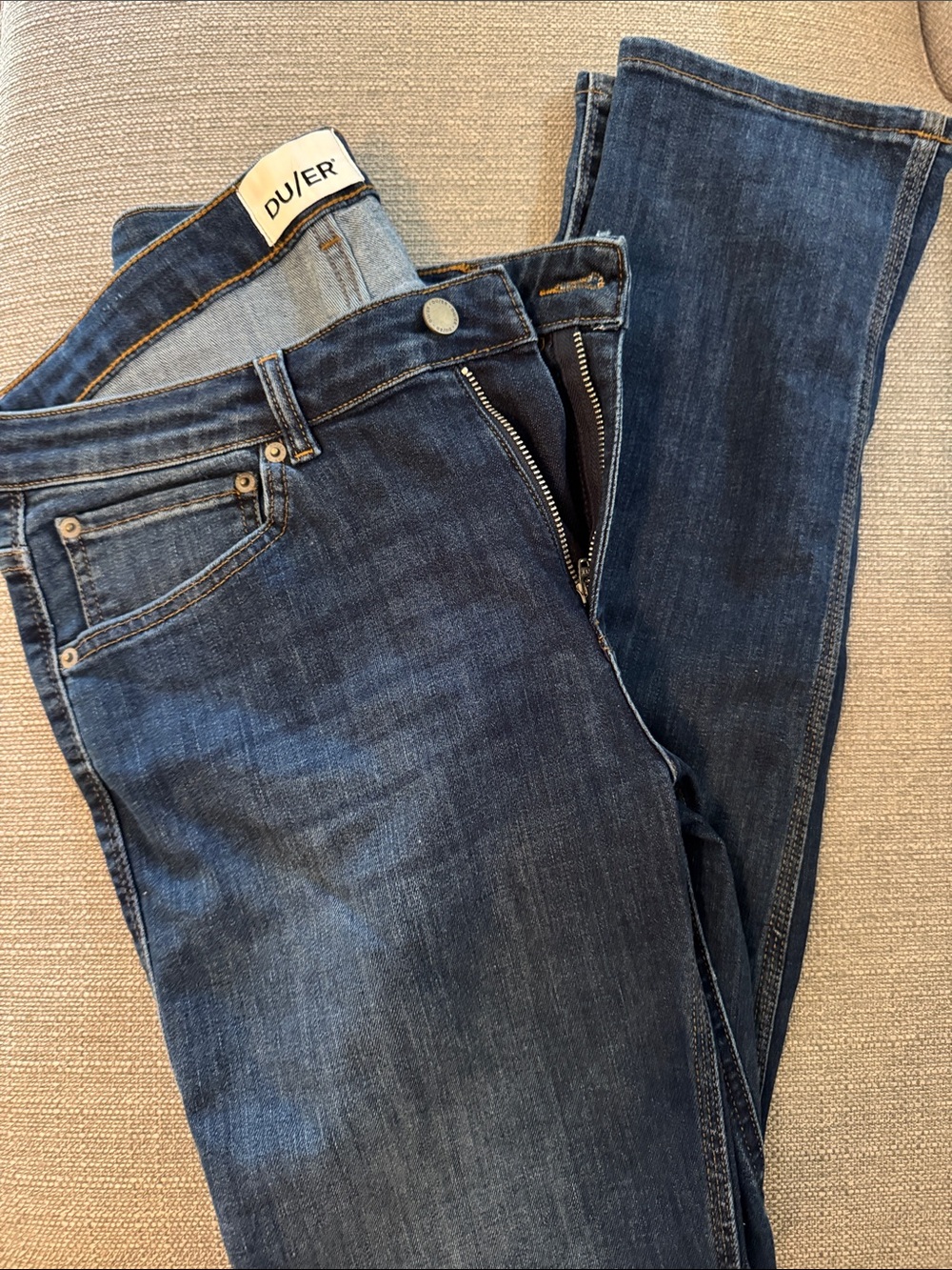DU/ER Women's Skinny Jeans in Dark Blue Wash